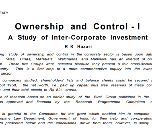 Ownership and Control: A Study of Inter-corporate Investment