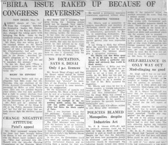 “Birla Issue Raked Up Because of Congress Reverses”