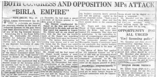 Both Congress & Opposition MPs Attack “Birla Empire”