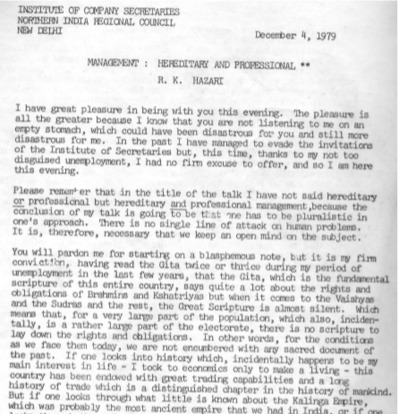 Management: Hereditary and Professional