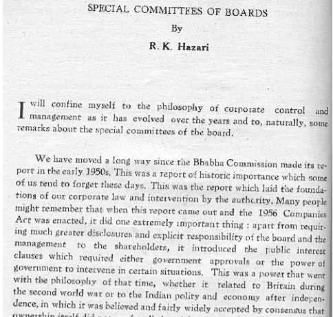 Special Committees of Boards