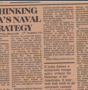 Rethinking India’s Naval Strategy