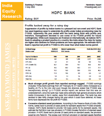 HDFC Bank: Profits Tucked Away For A Rainy Day