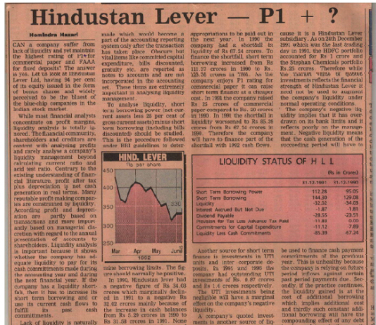 Hindustan Lever – P1+ ?