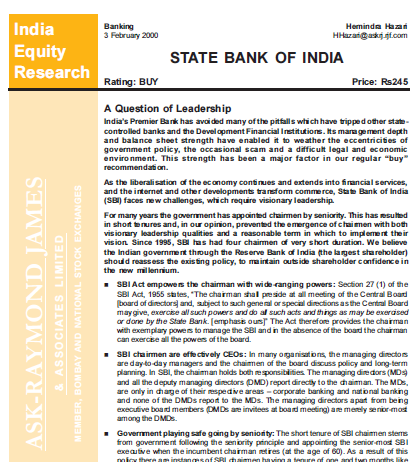 SBI: A Question of Leadership