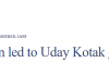 ”RBI relaxation led to Uday Kotak gaining over Rs 23,000 cr”