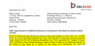RBI Forcibly Gifts RBL Bank a Director, But Refuses to Say Why