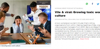 Vile & viral: Growing toxic work culture