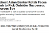 Kotak Bank faces a succession challenge and a possible face off with regulator, the Reserve Bank.