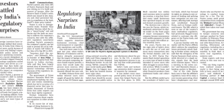 Investors Rattled By India’s Regulatory Surprises