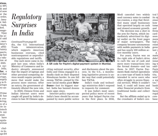 Investors Rattled By India’s Regulatory Surprises