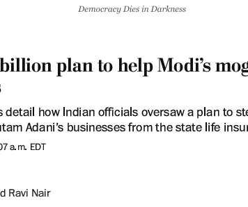 India’s $3.9 billion plan to help Modi’s mogul ally after U.S. charges
