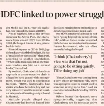 Chair’s Exit from India’s HDFC Linked to Power Struggle with CEO says Insiders