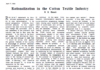 Rationalization in the Cotton Textile Industry